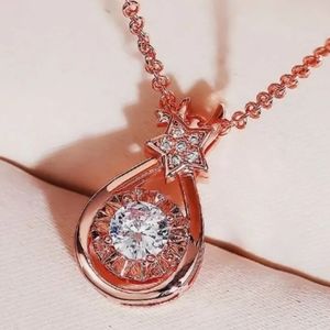 ROSE GOLD ROUND CUT DIAMOND NECKLACE